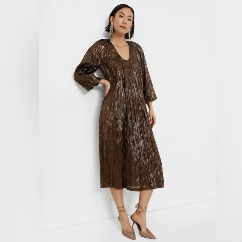 Elegant Brown Midi Dress